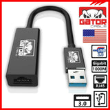 Adaptador de red USB 3.0 Gigabit Ethernet LAN RJ45 1000Mbps para Windows PC Mac