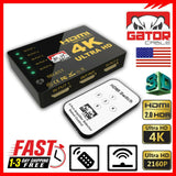 4K HDMI Splitter Switch Box Hub Control remoto IR 5X1