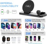 Cargador inalámbrico KKM 3 en 1, AirPods Pro, Apple Watch, iPhone, Samsung.