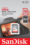 Memoria SanDisk Ultra 32GB Clase 10 SDHC UHS-I 80mb/s