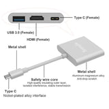 Adaptador USB C a HDMI 4K + USB 3.0 + USB C Tuwejia