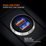 Cargador de carro Quick Charge 4.0 Dual USB 5A / 30W