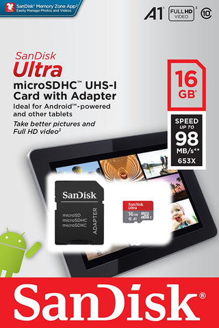Memorias Micro SD Sandisk Ultra Clase 10 UHS-I 98mb/s