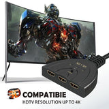 Adaptador Splitter Switcher HUB HDMI 2.0 X 3 puertos, 4k, 1080p