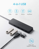 Anker - Hub de datos ultrafino USB 3.0 de 4 puertos con cable 16.4 pies