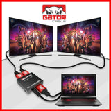 Adaptador HDMI HUB Splitter (ESPEJO) 1x2 4k 2.0