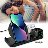Cargador inalámbrico KKM 3 en 1, AirPods Pro, Apple Watch, iPhone, Samsung.