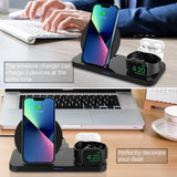 Cargador inalámbrico KKM 3 en 1, AirPods Pro, Apple Watch, iPhone, Samsung.