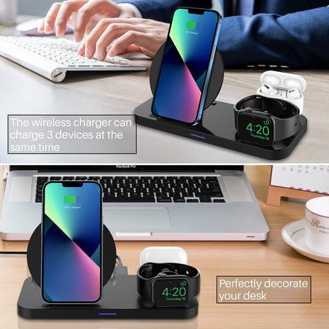 Stand Cargador Inalámbrico 3 En 1 (iphone – Apple Watch – Airpods) –  Importadora Tecnotrade