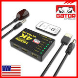 4K HDMI Splitter Switch Box Hub Control remoto IR 5X1