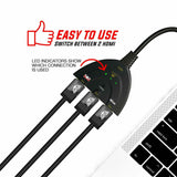 Adaptador Splitter Switcher HUB HDMI 2.0 X 3 puertos, 4k, 1080p