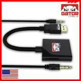 Cable Adaptador HDMI Macho a VGA Hembra con 3.5mm Audio