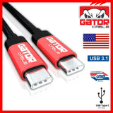 Cable USB-C A Usb-C 3.1 macho a macho Carga Rápida 6 Pies